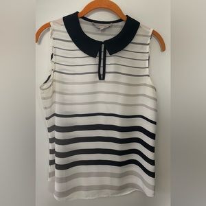 Vintage Banana Republic striped blouse keyhole neck relaxed fit